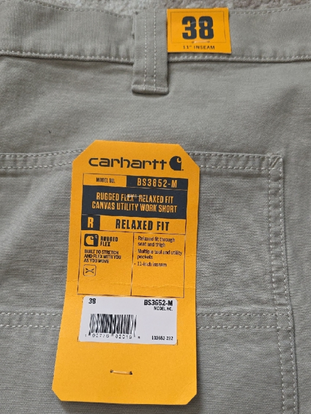Carhartt Rugged Flex Canvas Utility Work Short - Picture 3 of 4